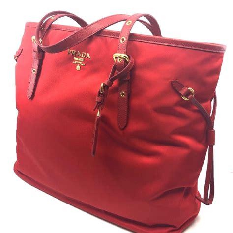 prada bag nylon red|prada nylon shopper.